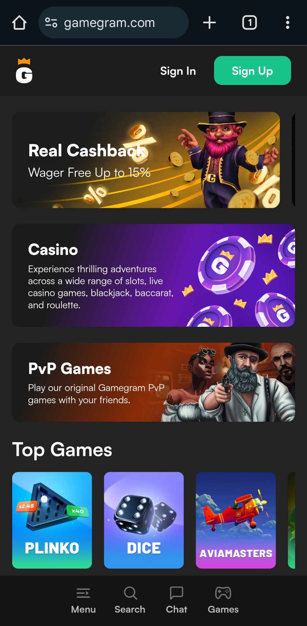 GameGram desktop screenshot