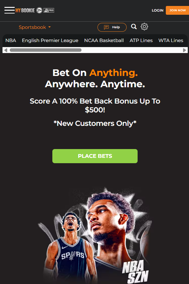 MyBookie Casino desktop screenshot