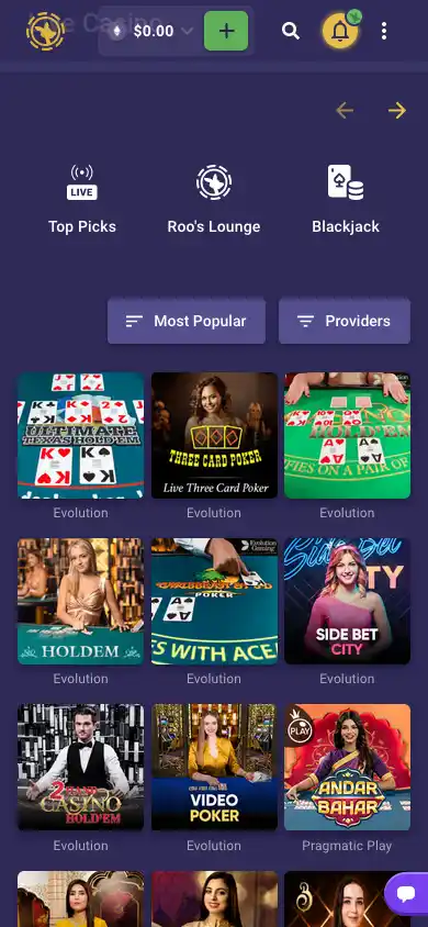 Roobet desktop screenshot