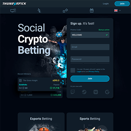 Thunderpick desktop screenshot